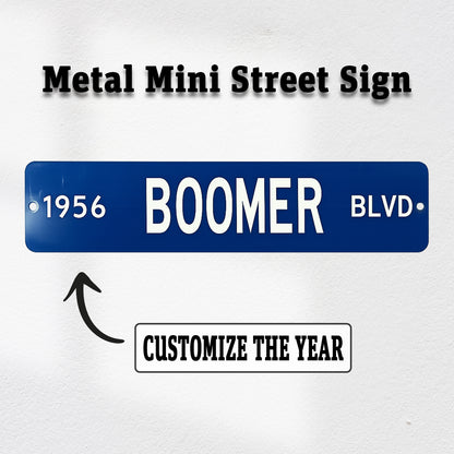 Custom Year Boomer Blvd Mini Street Sign