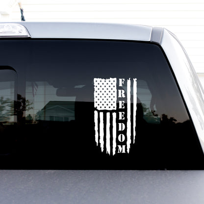 Freedom American Flag Vertical Vinyl Decal