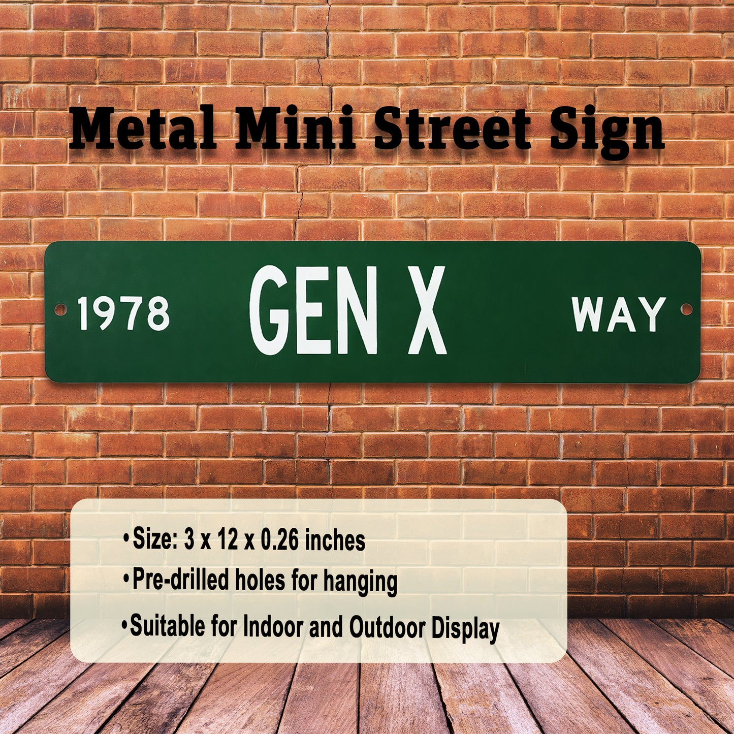 Custom Year GEN X Way Mini Street Sign