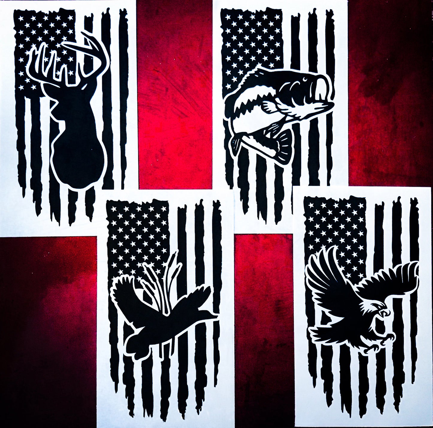 American Flag Hunting Decals