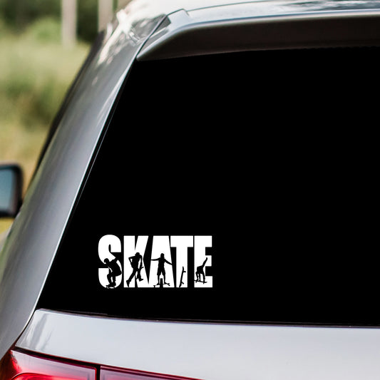 Skate Word Art Skateboarding Decal Sticker