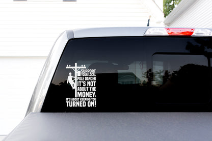 Support Your Lineman Pole Dancer Decal Sticker