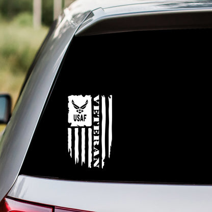 USAF Veteran US Flag Decal Sticker