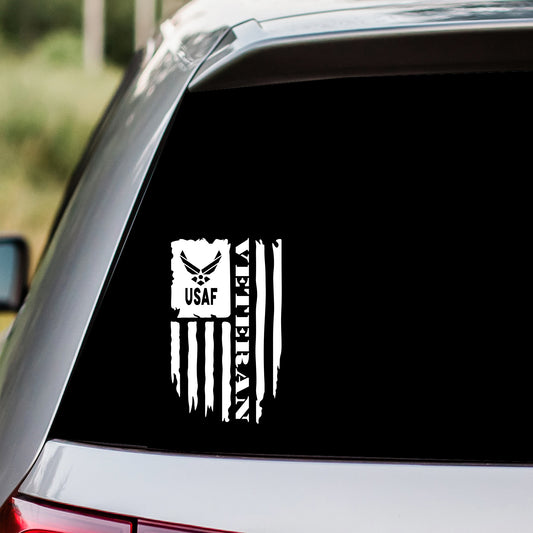 USAF Veteran US Flag Decal Sticker