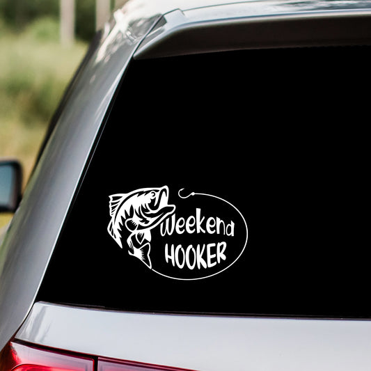 Weekend Hooker Fishing Decal Sticker